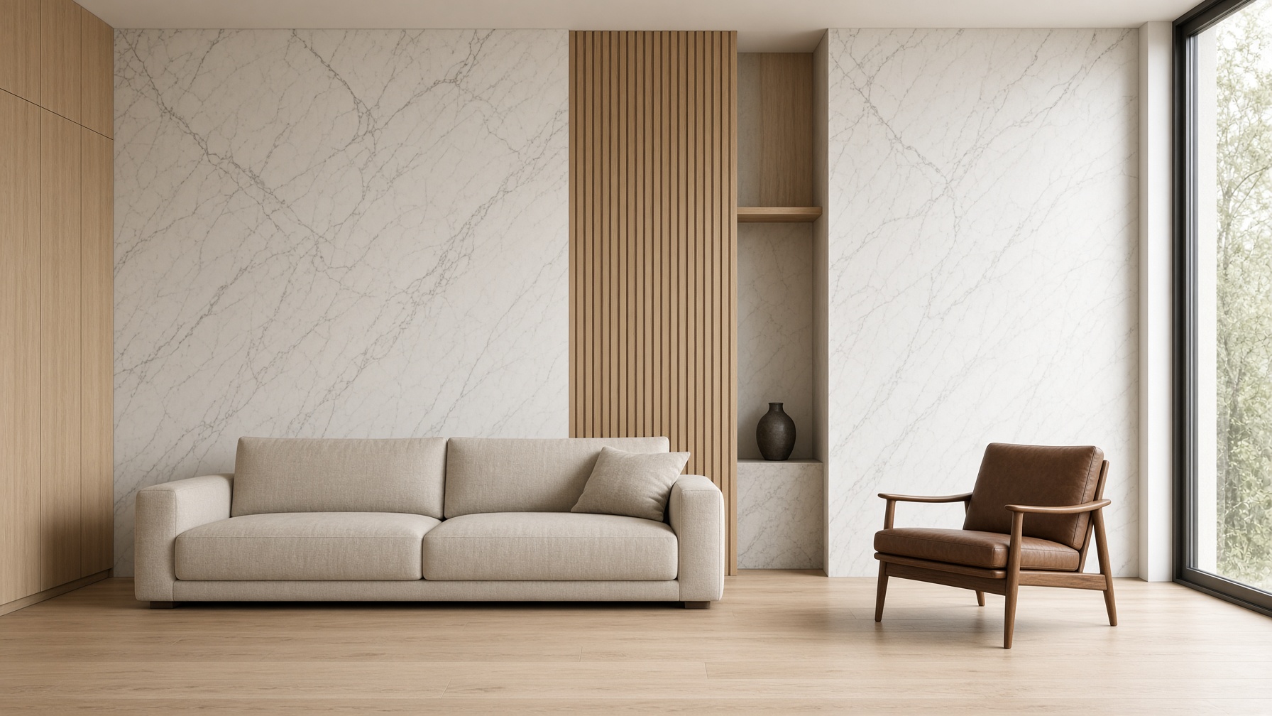 Calacatta Grey feature wall